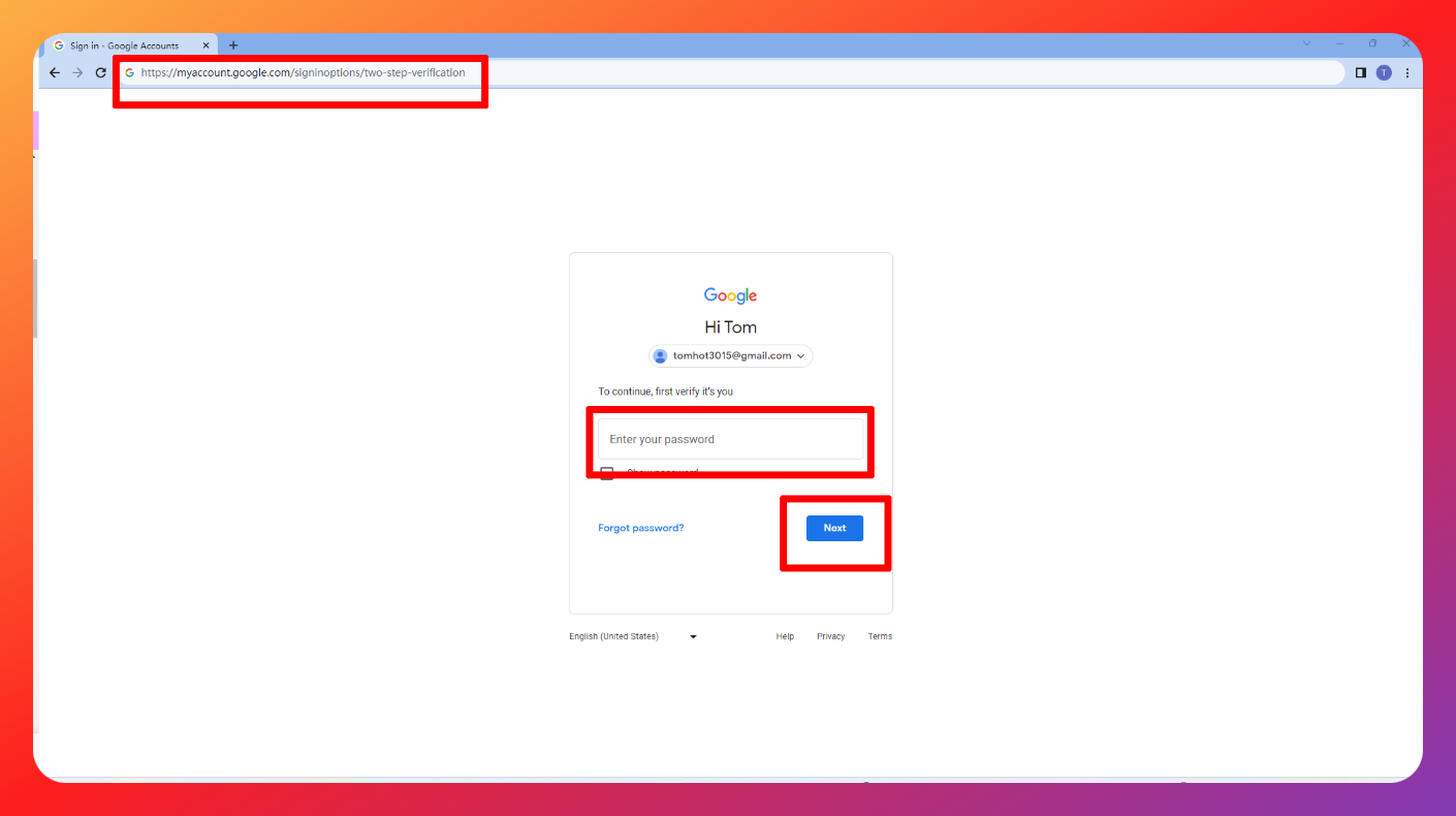 1. 打开浏览器，访问 https://myaccount.google.com/signinoptions/two-step-verification。您可能需要登录。